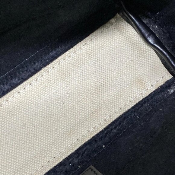 Auth BALENCIAGA Navy Cabas XS 390346 Cream Black Canvas Leather - Tote Bag - Picture 14 of 16